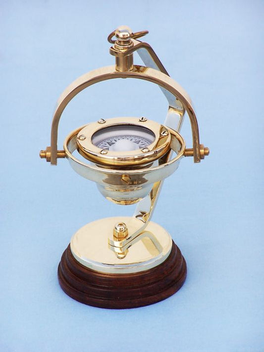 Solid Brass Hanging Compass 8"