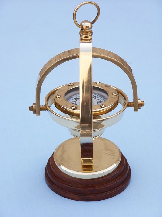 Solid Brass Hanging Compass 8"
