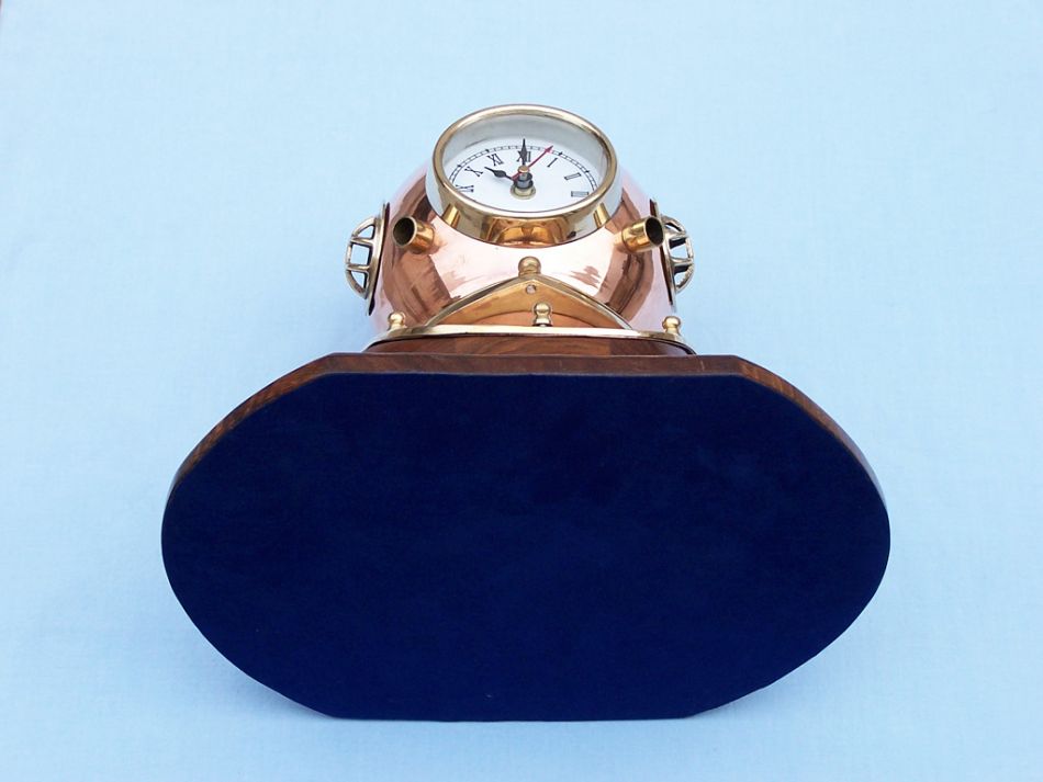Copper Decorative Divers Helmet Clock 12"