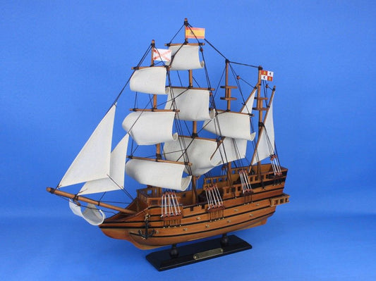 Wooden Spanish Galleon Tall Model Ship 20"