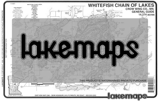 Crow Wing County, MN - Whitefish Lake Chain - GENERAL GUIDE - Lakemap - 11441