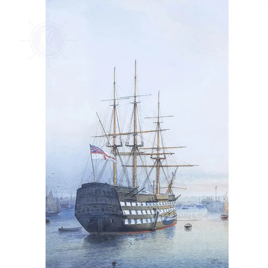H.M.S. Victory in Portsmouth Harbour - Canvas Print