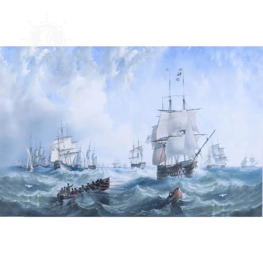 The Channel fleet in heavy weather - Canvas Print