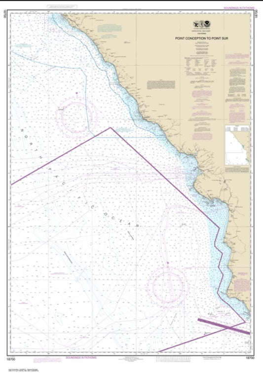 Point Conception to Point Sur (18700-23) by NOAA Nautical Chart