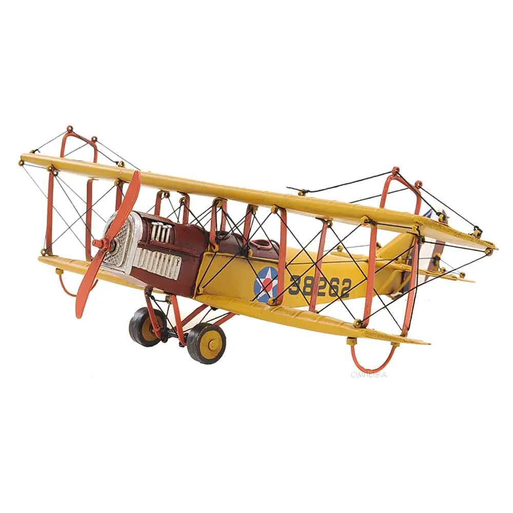 1918 Yellow Curtiss JN-4 1:24 Model Plane