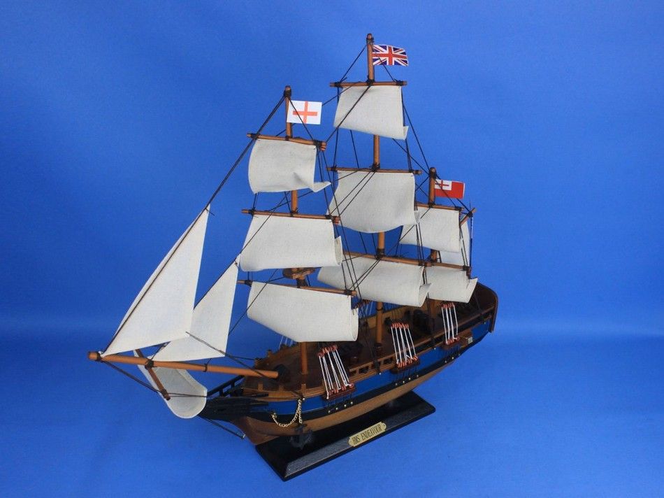 Wooden HMS Endeavour Tall Model Ship 20"
