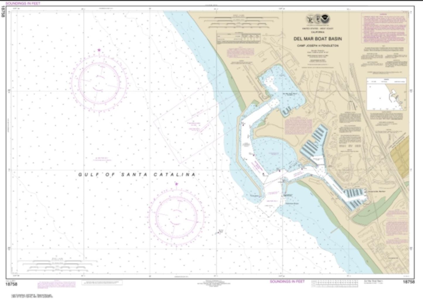 Del Mar Boat Basin (18758-7) by NOAA Nautical Chart