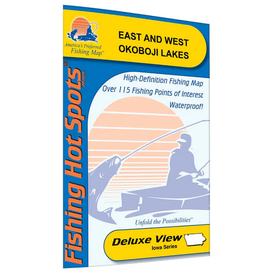 Okoboji Lakes-East/West Fishing Map-M261