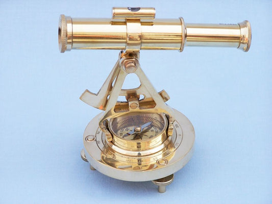 Solid Brass Alidade Compass 7"