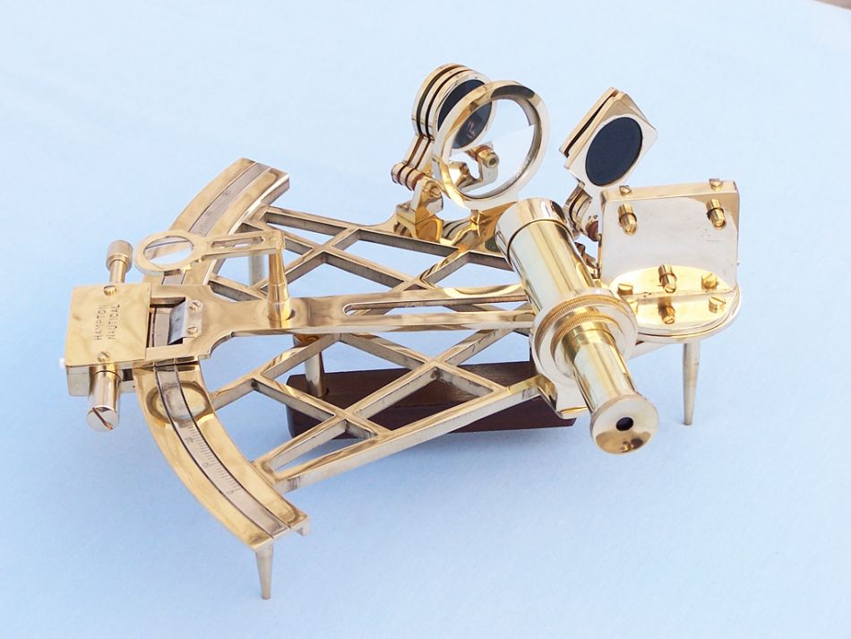 Admiral's Brass Sextant with Rosewood Box 12"