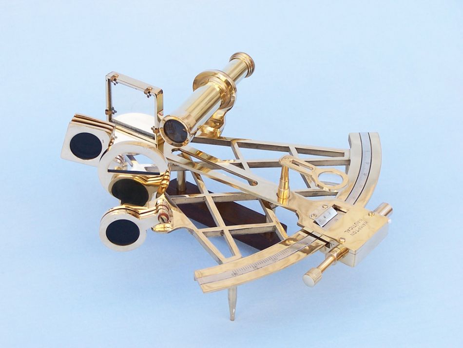 Admiral's Brass Sextant with Rosewood Box 12"