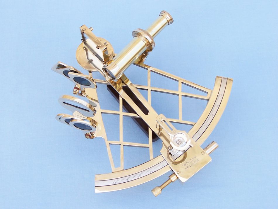 Admiral's Brass Sextant with Rosewood Box 12"