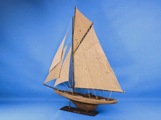 Wooden Rustic Columbia Model Sailboat Decoration Limited 30"