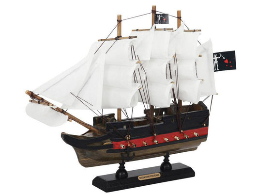 Wooden Blackbeards Queen Annes Revenge White Sails Limited Model Pirate Ship 12"