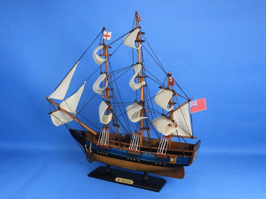 Wooden HMS Endeavour Tall Model Ship 20"