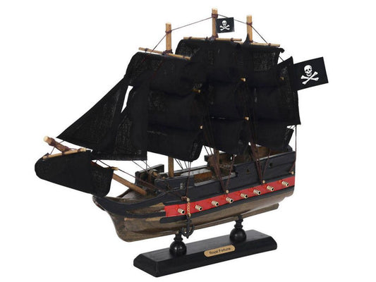 Wooden Black Bart's Royal Fortune Black Sails Limited Model Pirate Ship 12"