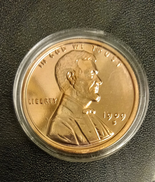 1909 Lincoln Wheat Cent 1 oz Copper Round Coin
