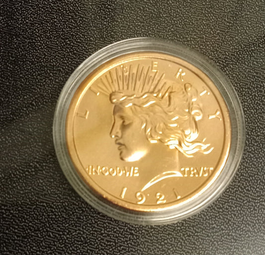 Peace Dollar 1 oz Copper Round Coin