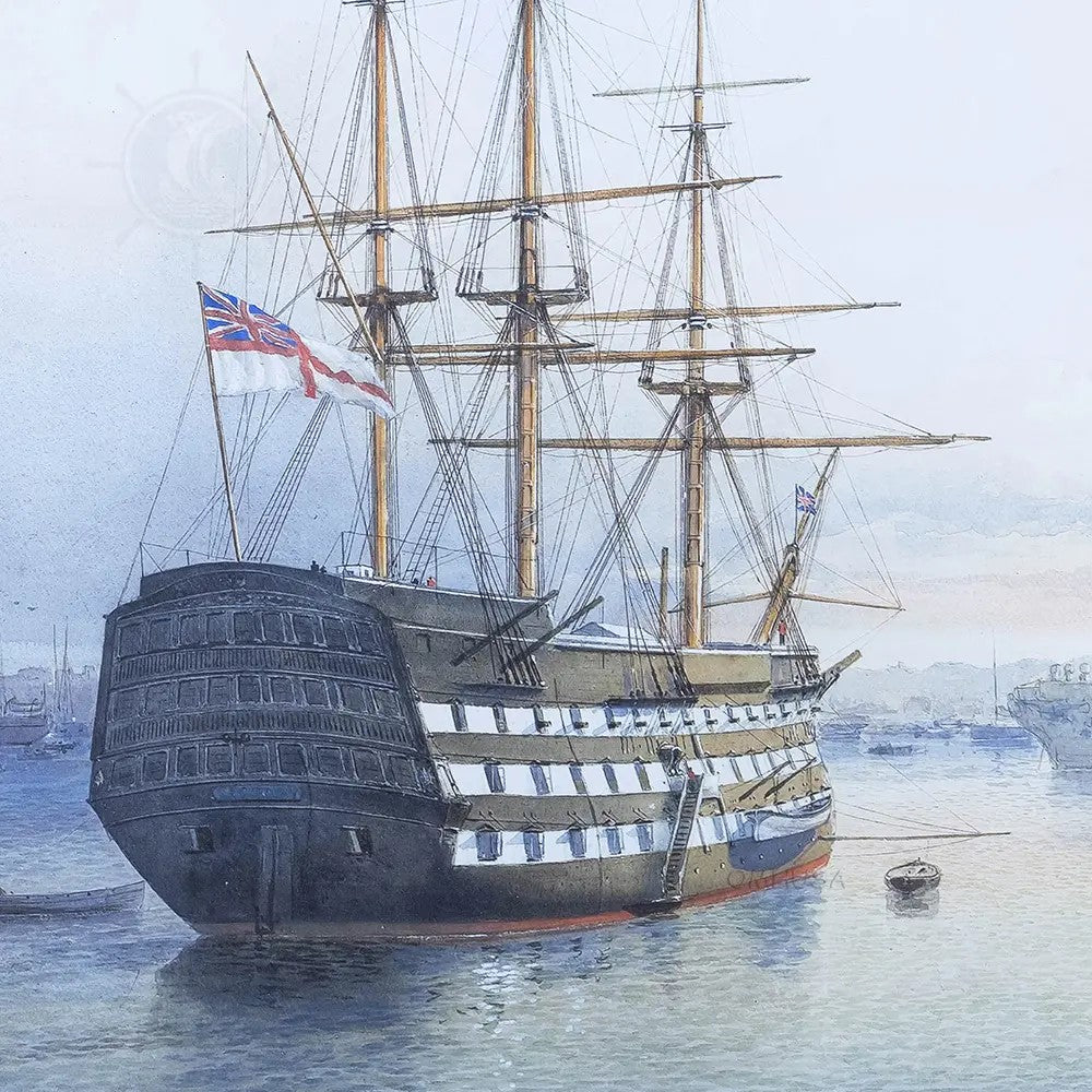 H.M.S. Victory in Portsmouth Harbour - Canvas Print