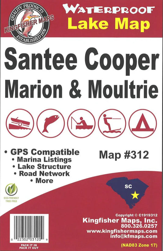 Santee Cooper Marion/Moultrie Fishing Map-312