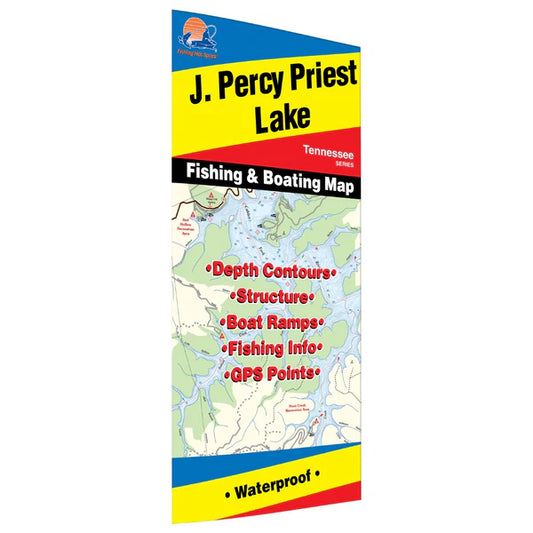 J. Percy Priest Lake Fishing Map-A408