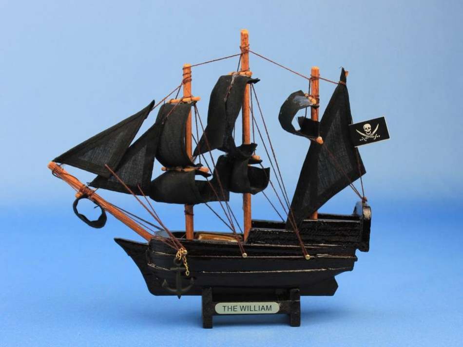 Wooden Calico Jack's The William Model Pirate Ship 7