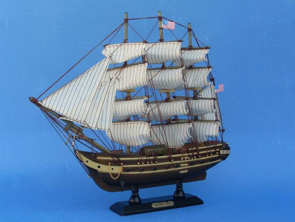 Wooden USS Constitution Tall Model Ship 15"