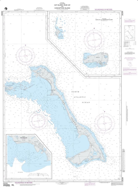 Cat Island, Rum Cay And Conception Island; Panel A: Cat Island (NGA-26284-3) by National Geospatial-Intelligence Agency