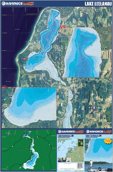 (MI) Leelanau Lake fishing map