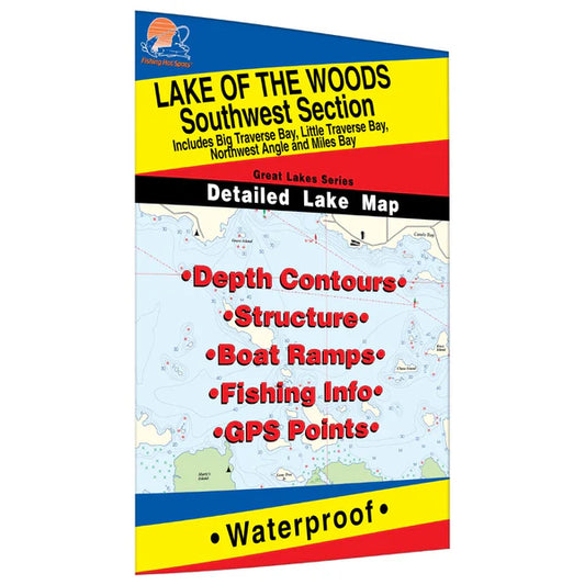 Lake of the Woods Southwest Fishing Map, Lake (incl. Big/Little Traverse Bay - MN/ONT)-Q273