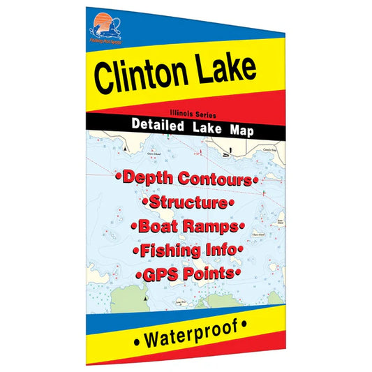 Clinton Lake (Illinois) Fishing Map-L182