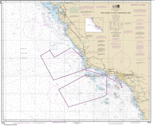 San Diego to San Francisco Bay (18022-36) by NOAA Nautical Chart