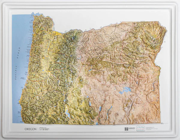 Oregon Natural Color Raised Relief Map