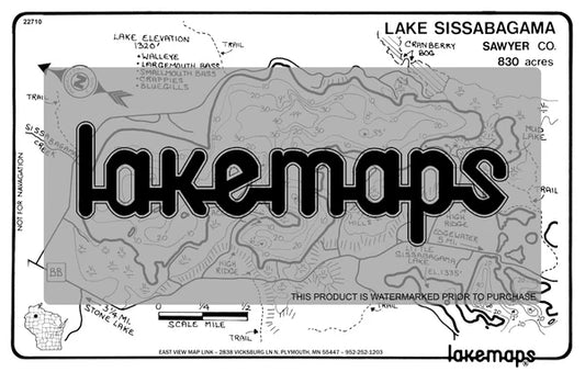 Sawyer County, WI - SISSABAGAMA - Lakemap - 22710