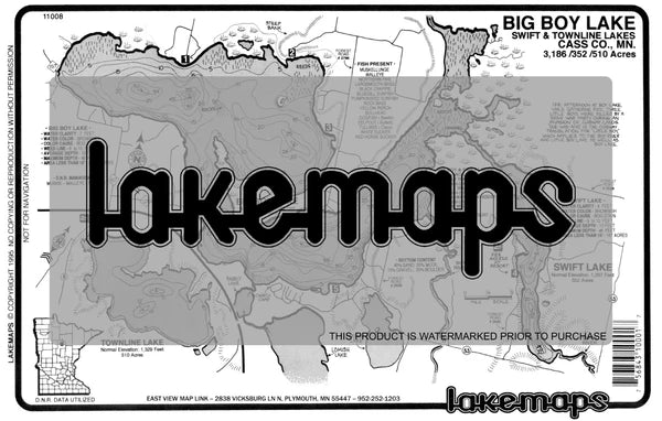 Cass County, MN - BOY / Swift / Townline - Lakemap - 11008