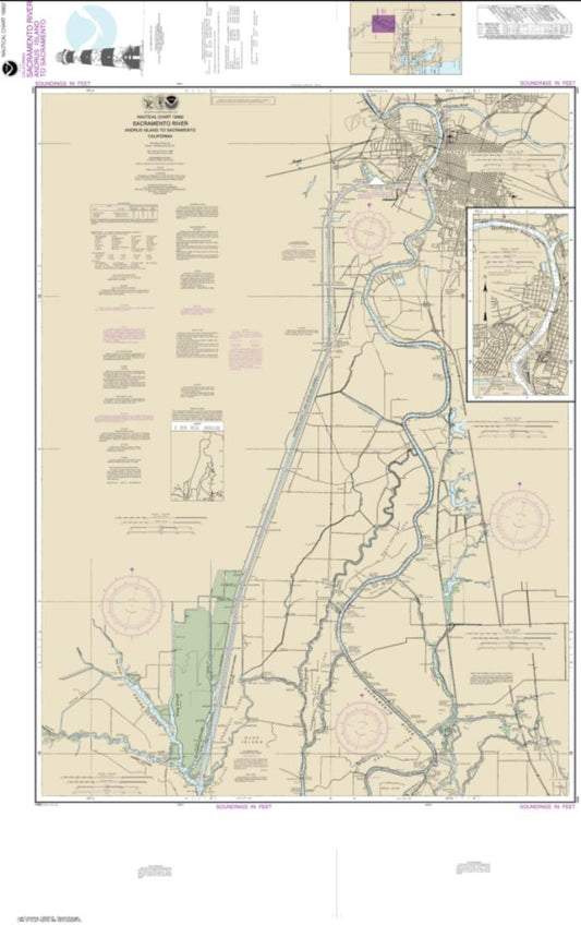 Sacramento River Andrus Island to Sacramento (18662-22) by NOAA Nautical Chart