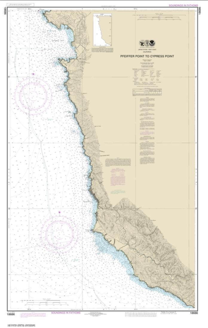 Pfeiffer Point to Cypress Point (18686-14) by NOAA Nautical Chart