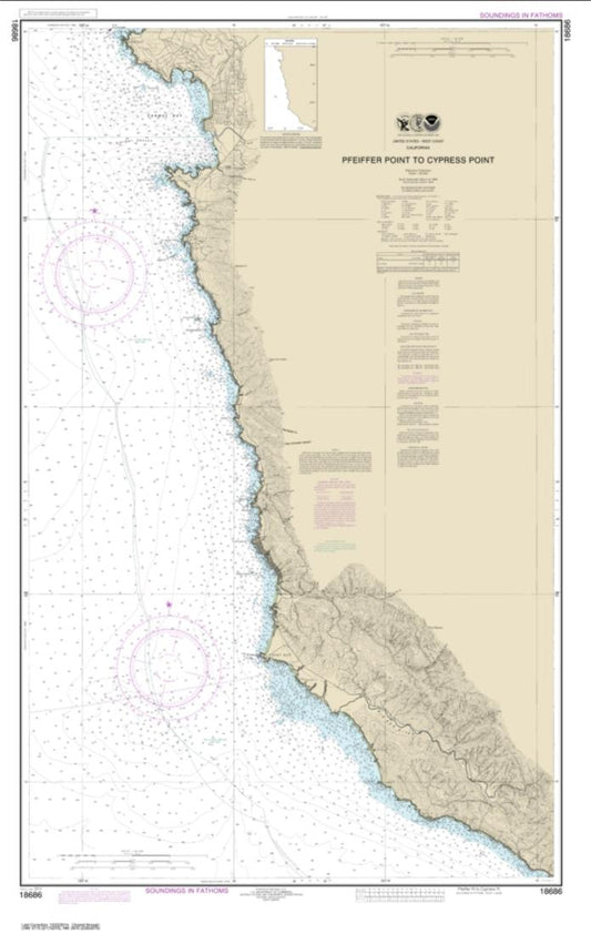 Pfeiffer Point to Cypress Point (18686-14) by NOAA Nautical Chart