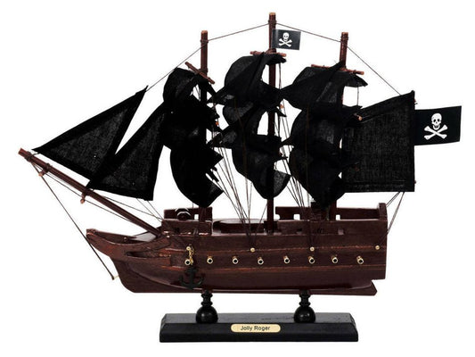 Wooden Captain Hooks Jolly Roger from Peter Pan Black Sails Model Pirate Ship 12"