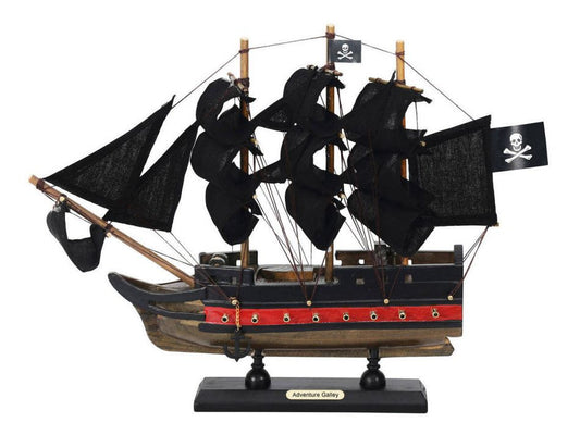 Wooden Captain Kidds Adventure Galley Black Sails Limited Model Pirate Ship 12"