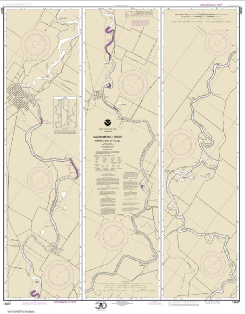 Sacramento River Fourmile Bend To Colusa (18667-12) by NOAA Nautical Chart