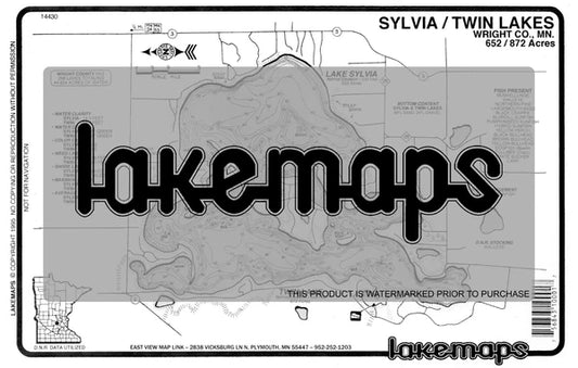 Wright County, MN - SYLVIA / TWIN - Lakemap - 14430