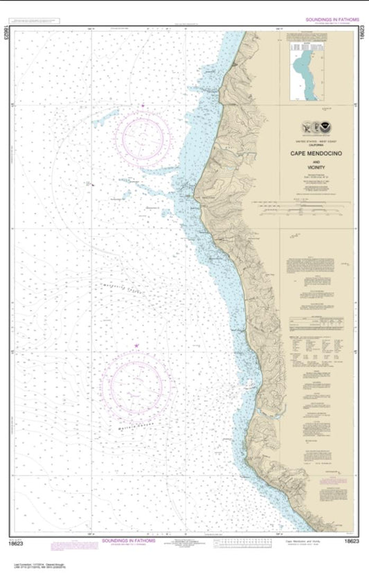 Cape Mendocino and vicinity (18623-12) by NOAA Nautical Chart