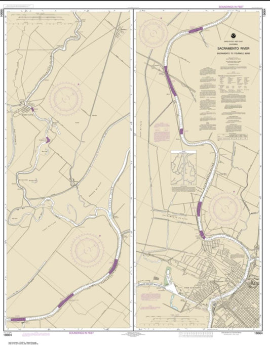 Sacramento River Sacramento to Fourmile Bend (18664-12) by NOAA Nautical Chart