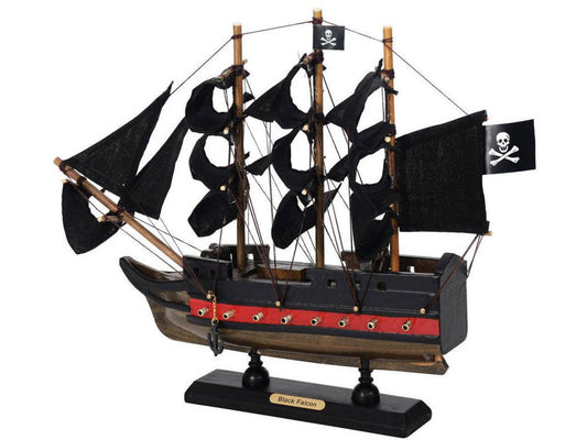 Wooden Captain Kidds Black Falcon Black Sails Limited Model Pirate Ship 12"