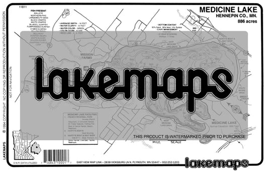 Hennepin County, MN - MEDICINE - Lakemap - 11811
