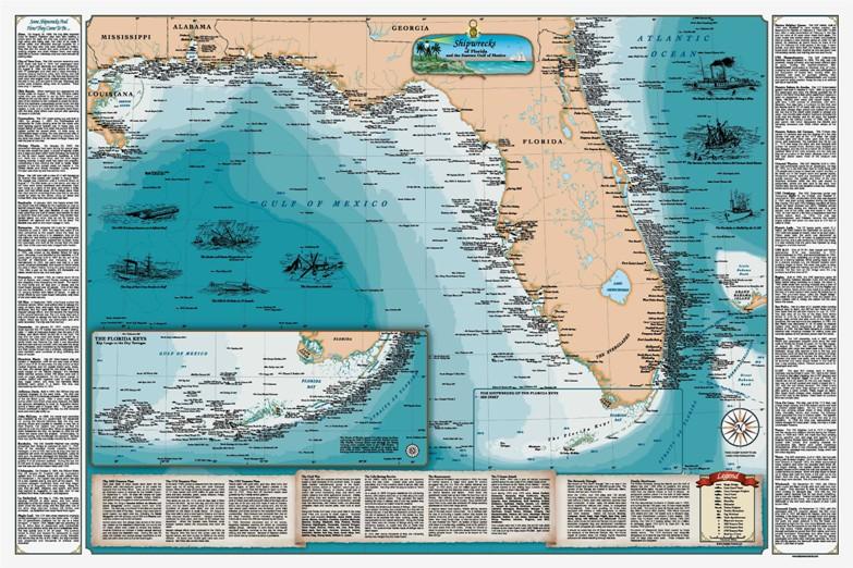 Florida Shipwreck Laminated Chart