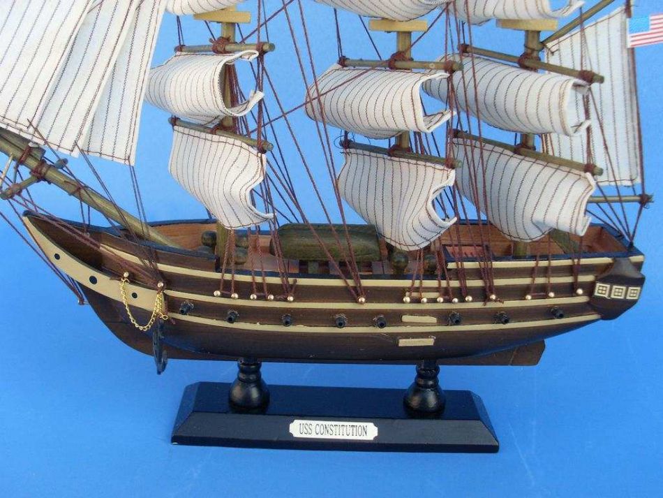 Wooden USS Constitution Tall Model Ship 15"