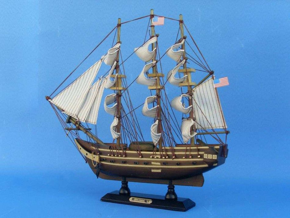 Wooden USS Constitution Tall Model Ship 15"