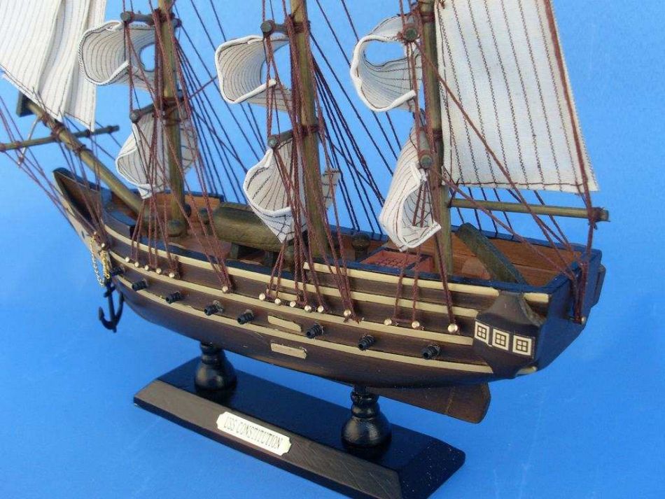 Wooden USS Constitution Tall Model Ship 15"